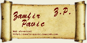 Zamfir Pavić vizit kartica